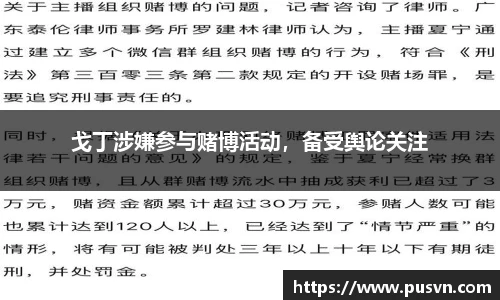 戈丁涉嫌参与赌博活动，备受舆论关注