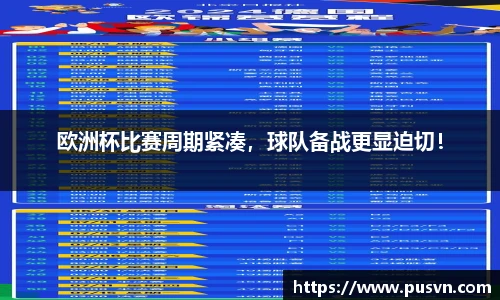 欧洲杯比赛周期紧凑，球队备战更显迫切！